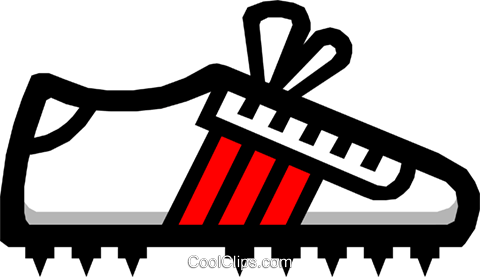 Symbol Of A Sports Shoe Royalty Free Vector Clip Art - Walk, Talk, Eat Greeting Card (480x277)