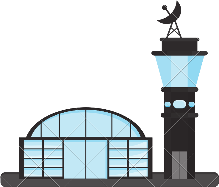 Blue Airport Building Travel Icon - Airport Icon (800x800)