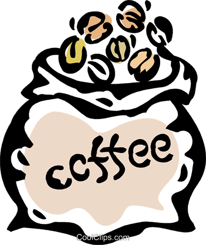 Coffee Bean Clipart Coffee Cafe Clip Art - Coffee Sack Black And White Clipart (404x480)