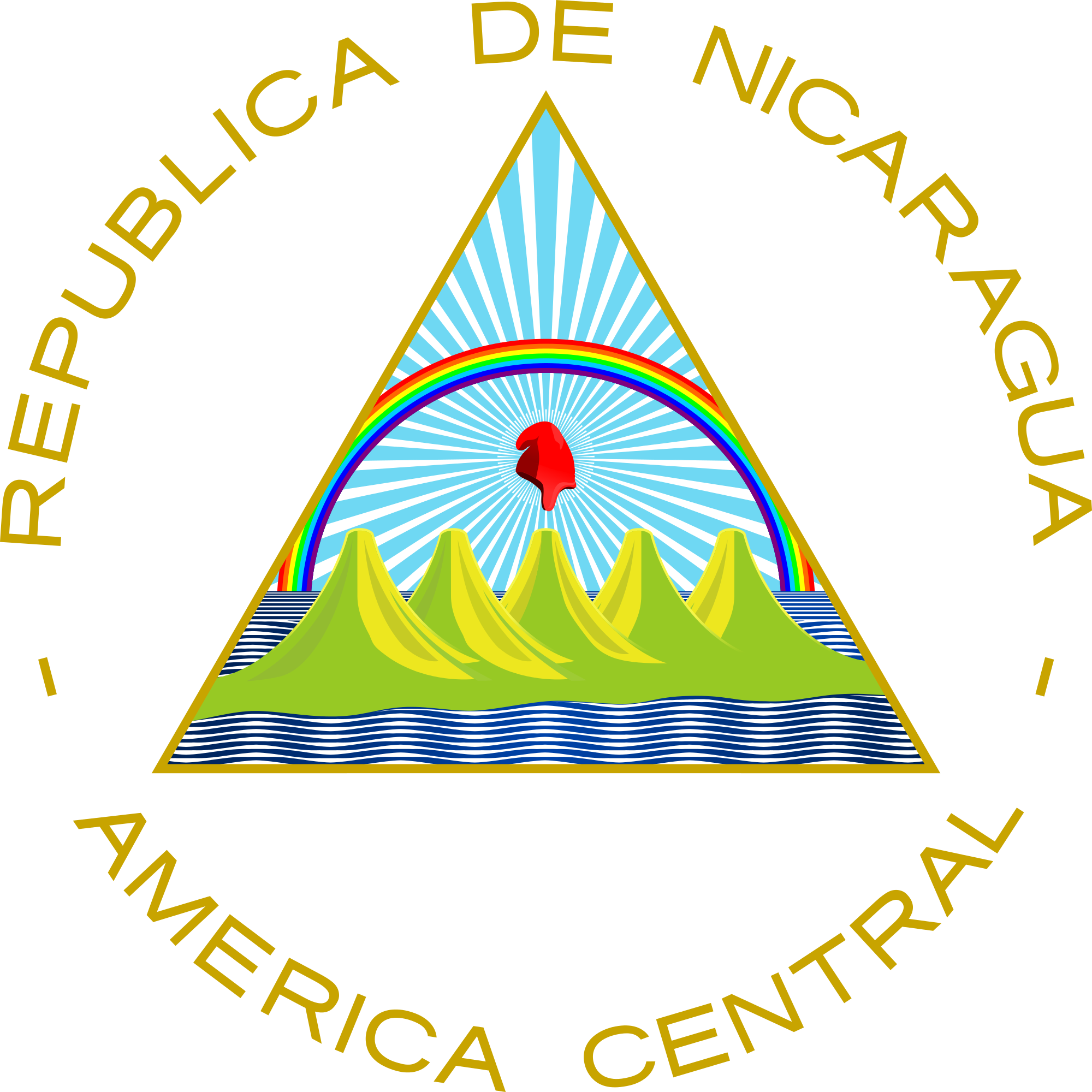 Coat Of Arms Of Nicaragua - Flag Of Nicaragua (2000x2000)