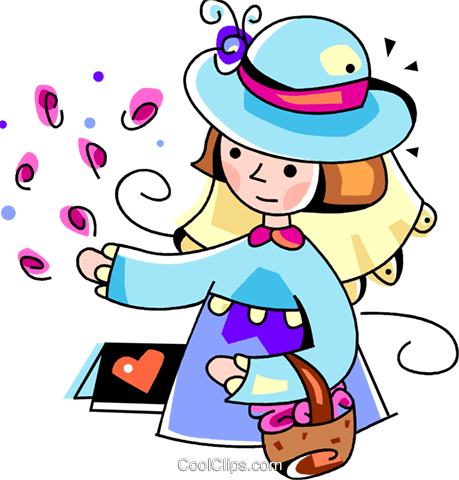 Bride Throwing Flowers Royalty Free Vector Clip Art - Clip Art (459x480)