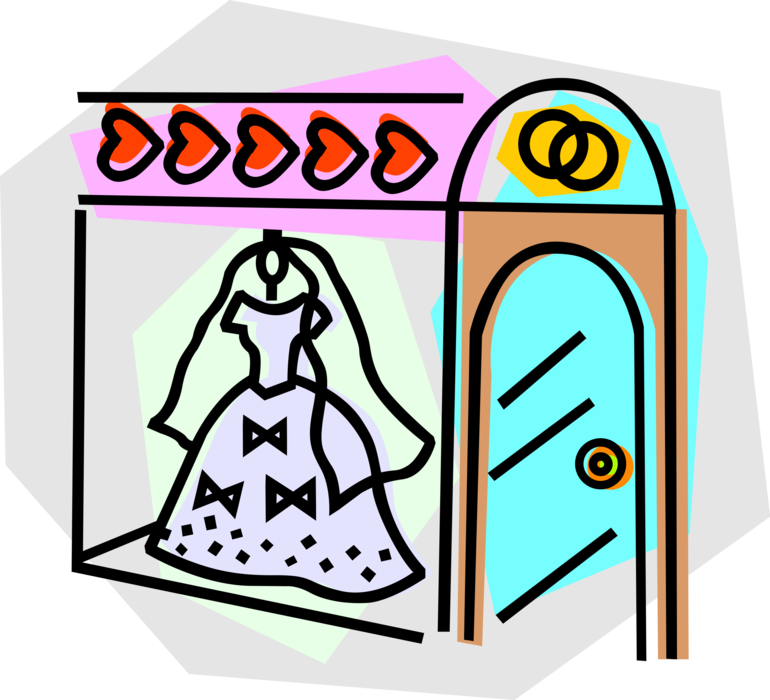 Wedding Dress Hanging In A Store Royalty Free Vector - Wedding Dress Hanging In A Store Royalty Free Vector (770x700)