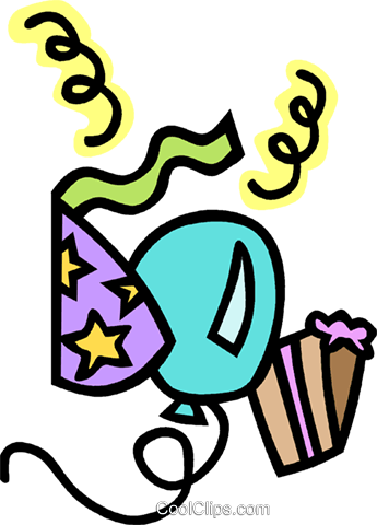 Party Hat, Balloon, Cake Royalty Free Vector Clip Art - The City Of Lodi (345x480)