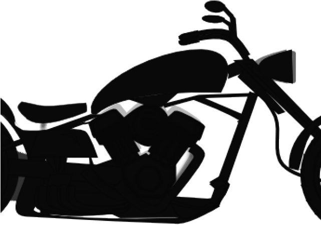 Motorcycle Clipart Transparent Background - Harley Davidson Black And White (640x480)