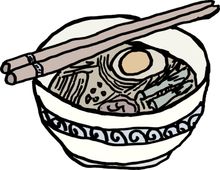 Ramen Japanese Cuisine Instant Noodle Drawing Computer - Ramen Drawing (440x340)