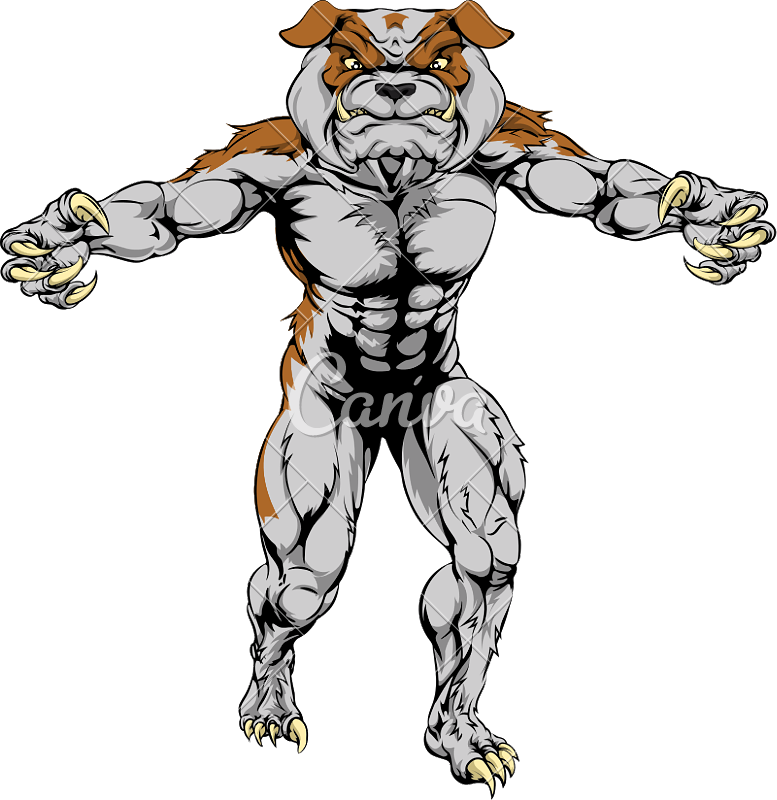 Bulldog Sports Mascot - Bulldog Scary Tattoo (777x800)