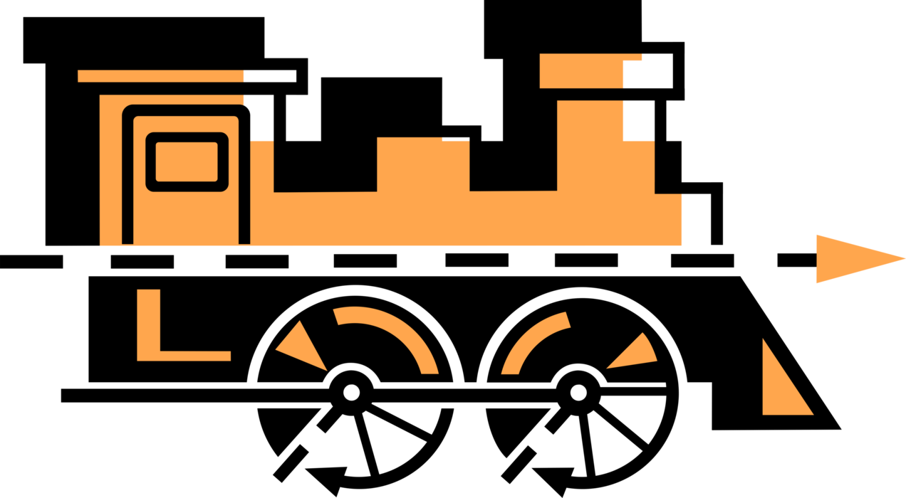 Vector Illustration Of Railroad Rail Transport Steam - Vector Illustration Of Railroad Rail Transport Steam (1272x700)