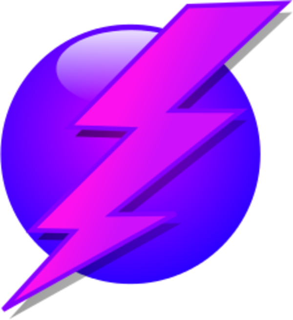 Purple Lightning Bolt Clipart Lightning Electricity - Lightningbolt In A Circle (600x656)