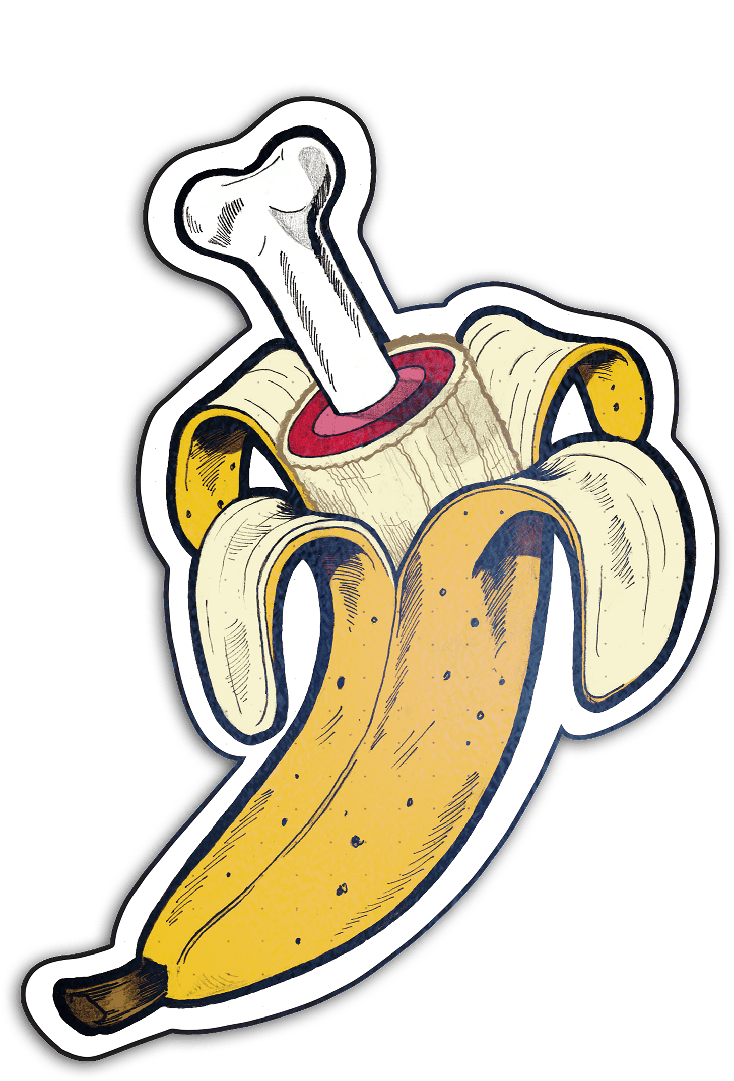 Banana Bone Peel Into This New Sticker Set - Bone In Banana (2400x2400)