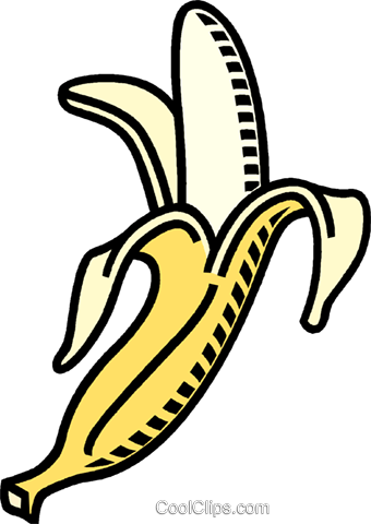 Peeled Banana Royalty Free Vector Clip Art Illustration - Avocado And Banana Month Journal (340x480)