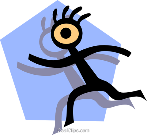 Stickman On Blue Shape Royalty Free Vector Clip Art - Kontakt (480x443)