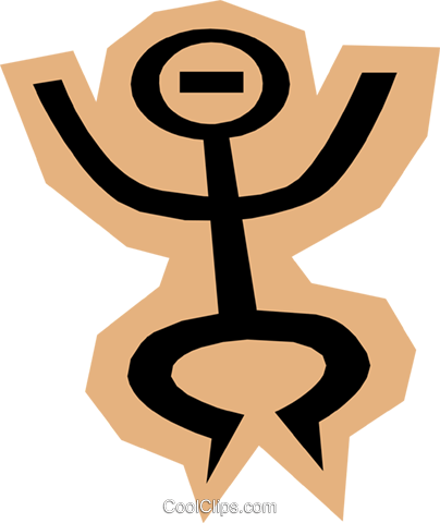 Stickman On Brown Shape Royalty Free Vector Clip Art - Illustration (404x480)