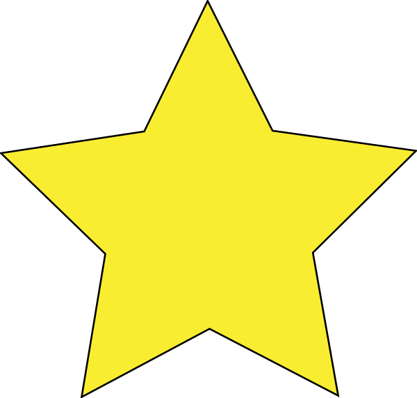 Yellow Star With Black Background (600x572)