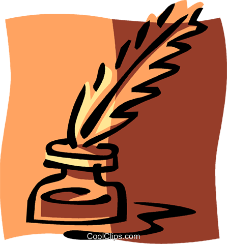 Feather Pens And Ink Well Royalty Free Vector Clip - Feather Pens And Ink Well Royalty Free Vector Clip (446x480)