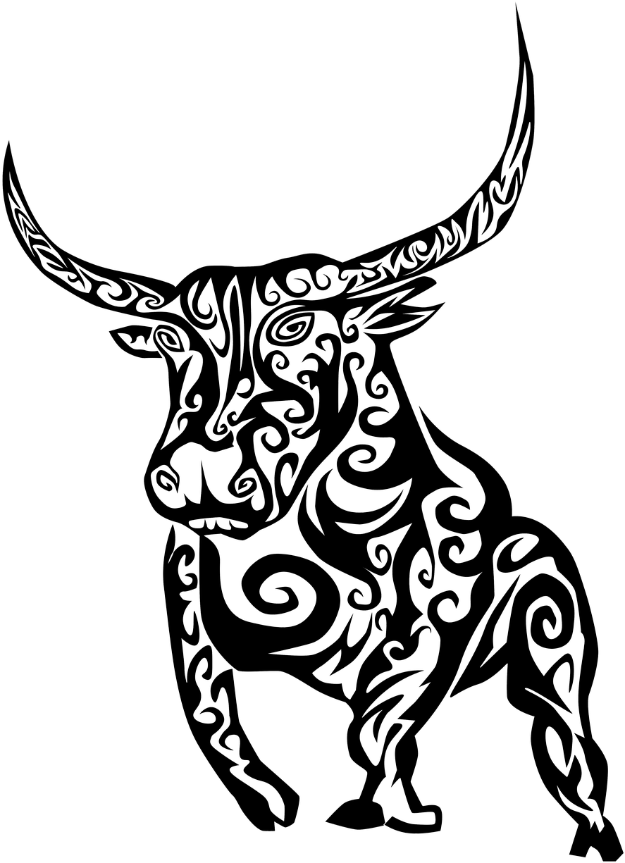 Picture Black And White Collection Of Free Bull Drawing - Bull Tattoo (1280x1280)