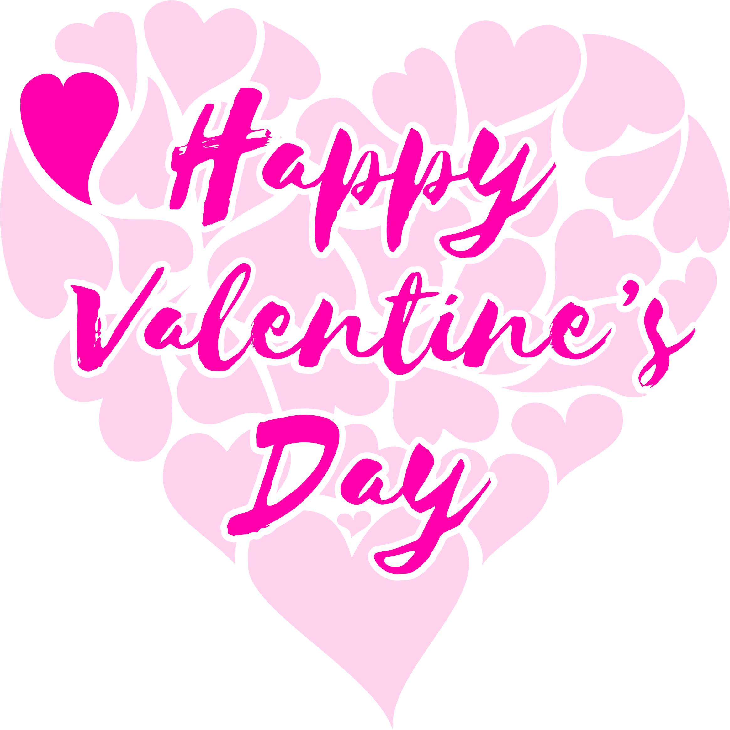Clipart Happy Valentine 039 S Day Title With Hearts - Happy Valentines Day Title (2328x2327)