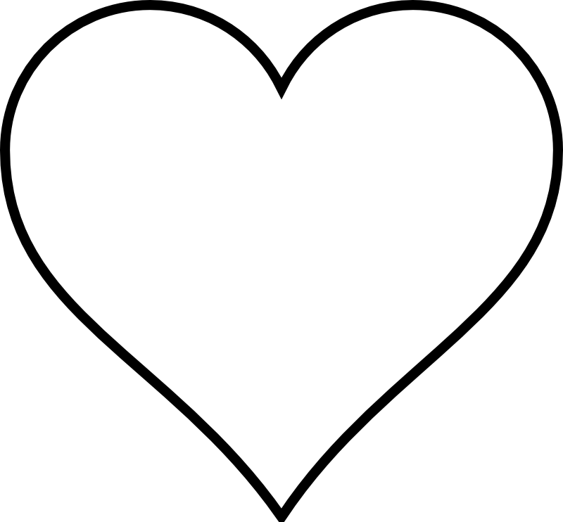 Black And White Heart Outline Clip Art - Heart Outline Clipart (800x742)