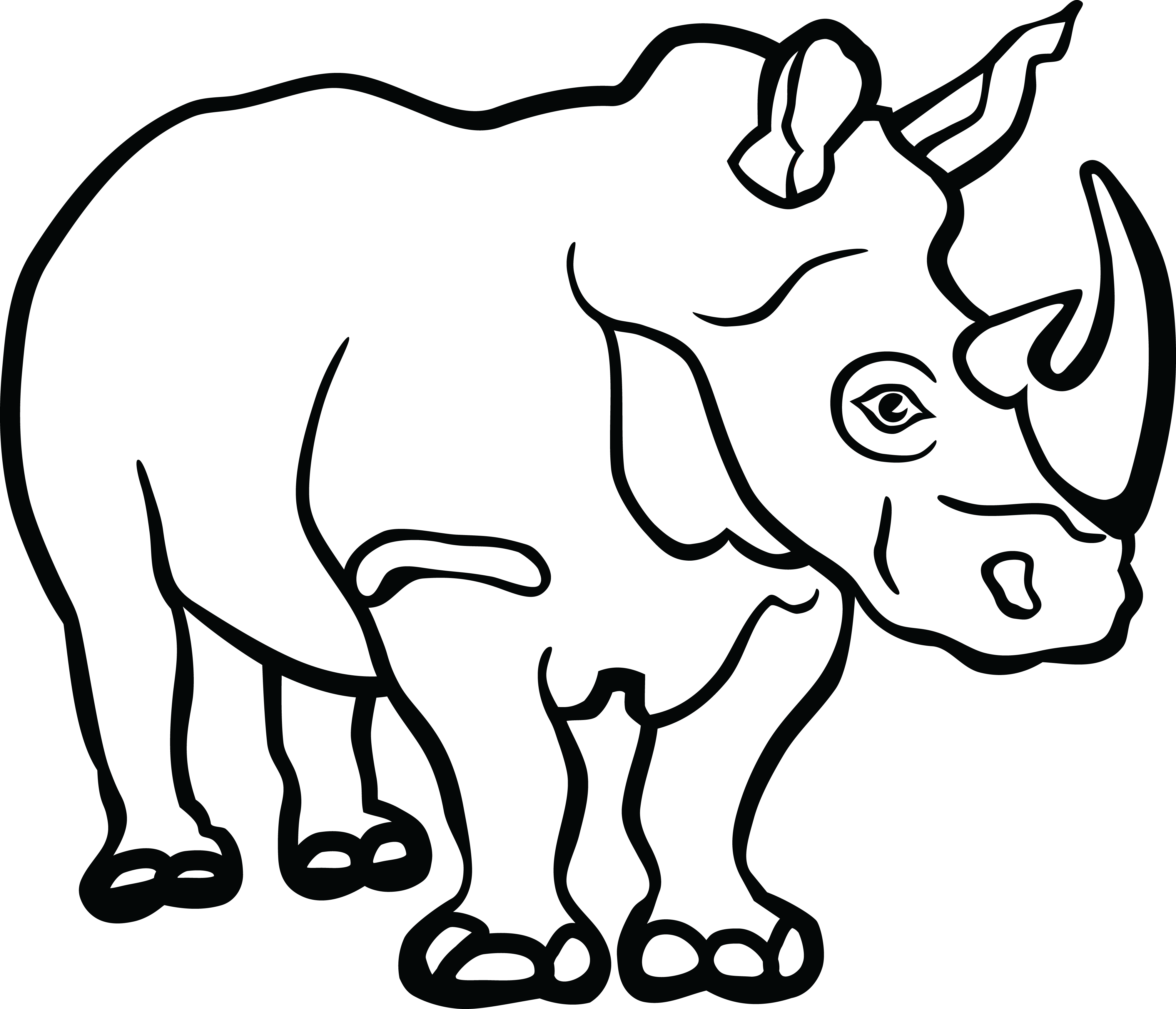 Free Clip Art - Clip Art Rhino (4000x3432)