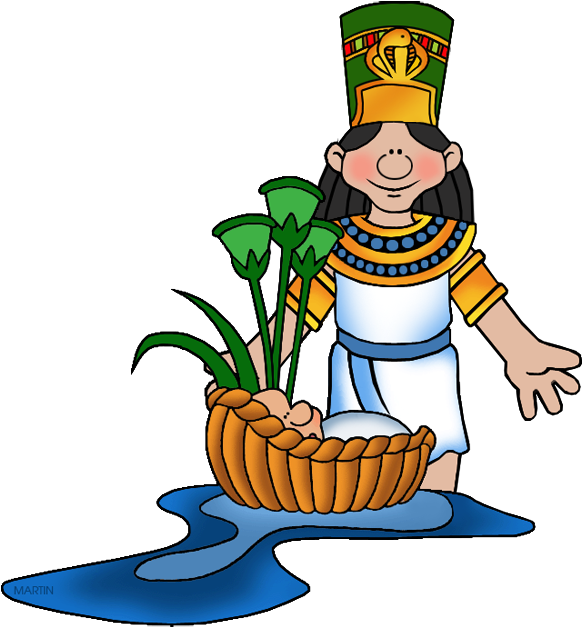 Free Bible Clip Art By Phillip Martin, Pharaoh&daughter - Clipart Moses (609x648)