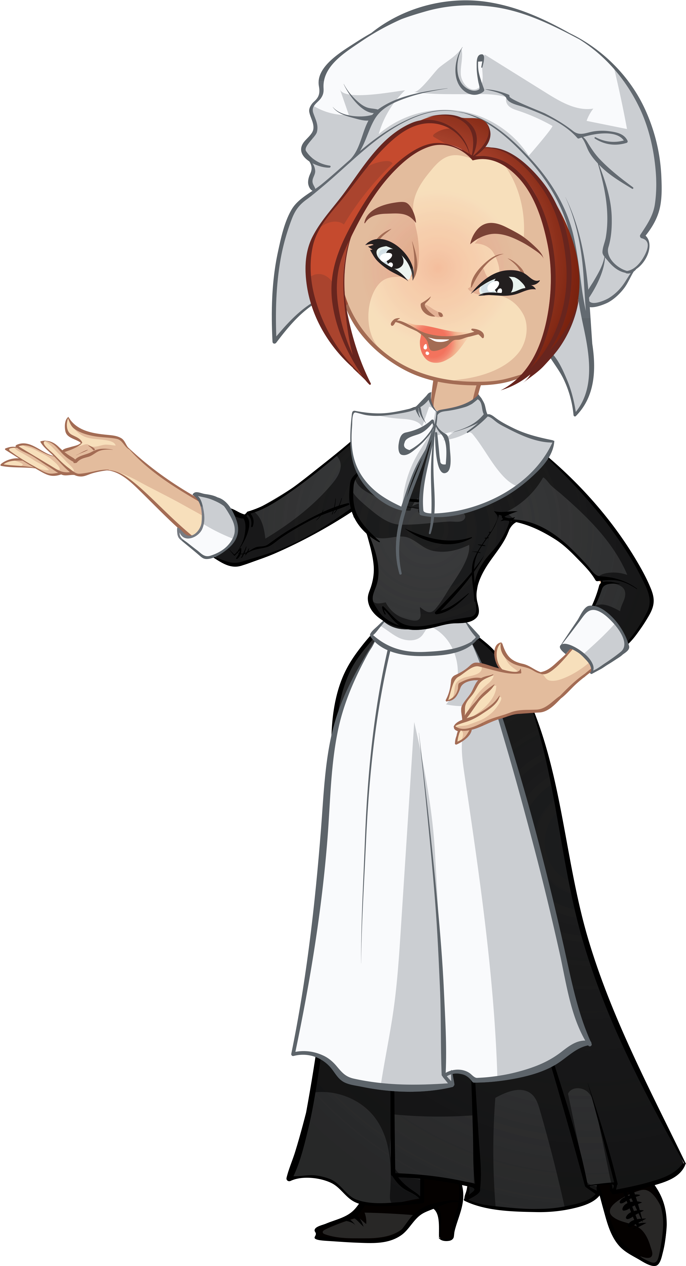 Transparent Female Pilgrim Png Clipart - Girl Pilgrim Cartoon (2954x5130)