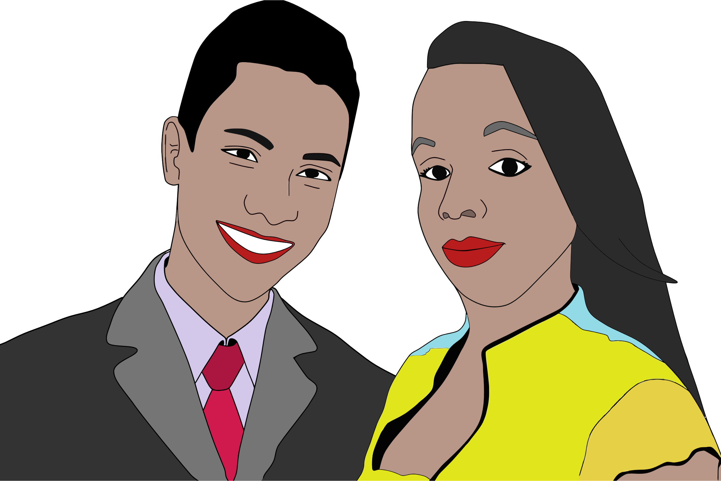 Black And White Man Woman Clipart Cliparts Others Art - Clipart Woman And Man (2400x1602)