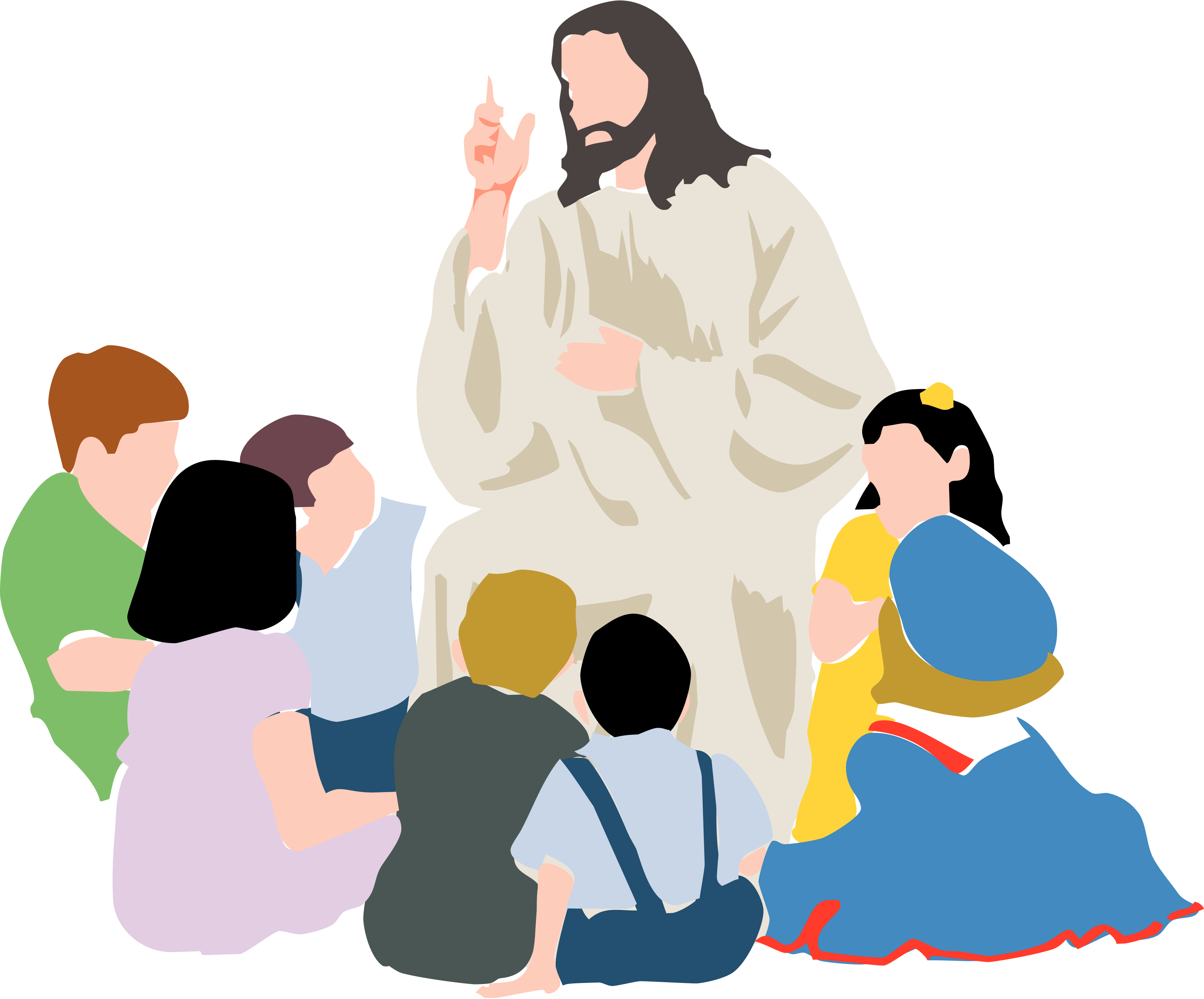 Bible Teaching Of Jesus About Little Children Rite - Jesus Teaching Clip Art (3300x2737)