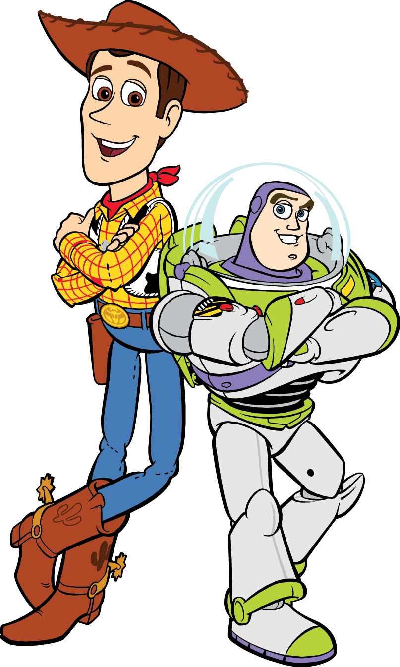 Cute Toy Story Clip Art Medium Size - Woody And Buzz Clipart (807x1345)