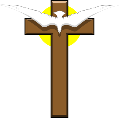 Awesome Ideas Cross And Dove Image Over Christart Com - Cross Clip Art (400x398)