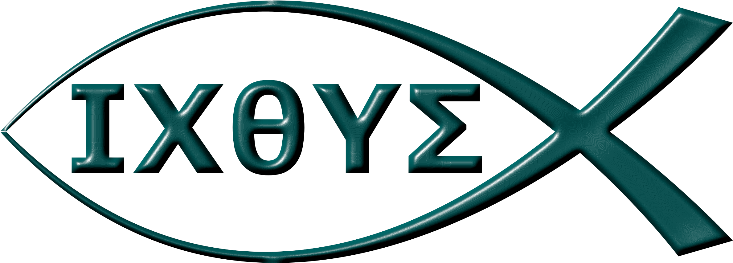 Christian Fish - Simbolo Pez Cristiano Vector (2400x911)