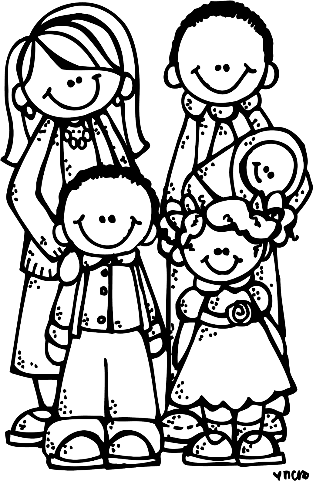 Melonheadz Lds Illustrating Primary Bible, Clip - Lds Family Clipart Black And White (1031x1600)