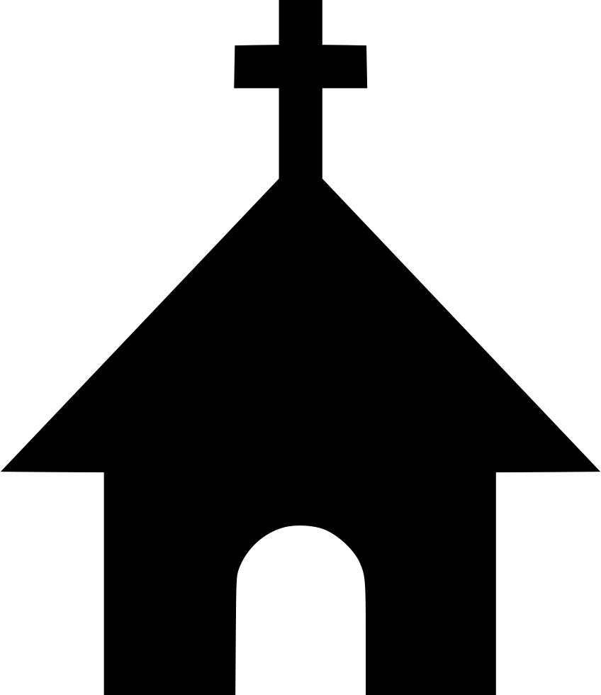 Church Service Cross Christ Gathering God Religion - Church Icon Png (848x980)