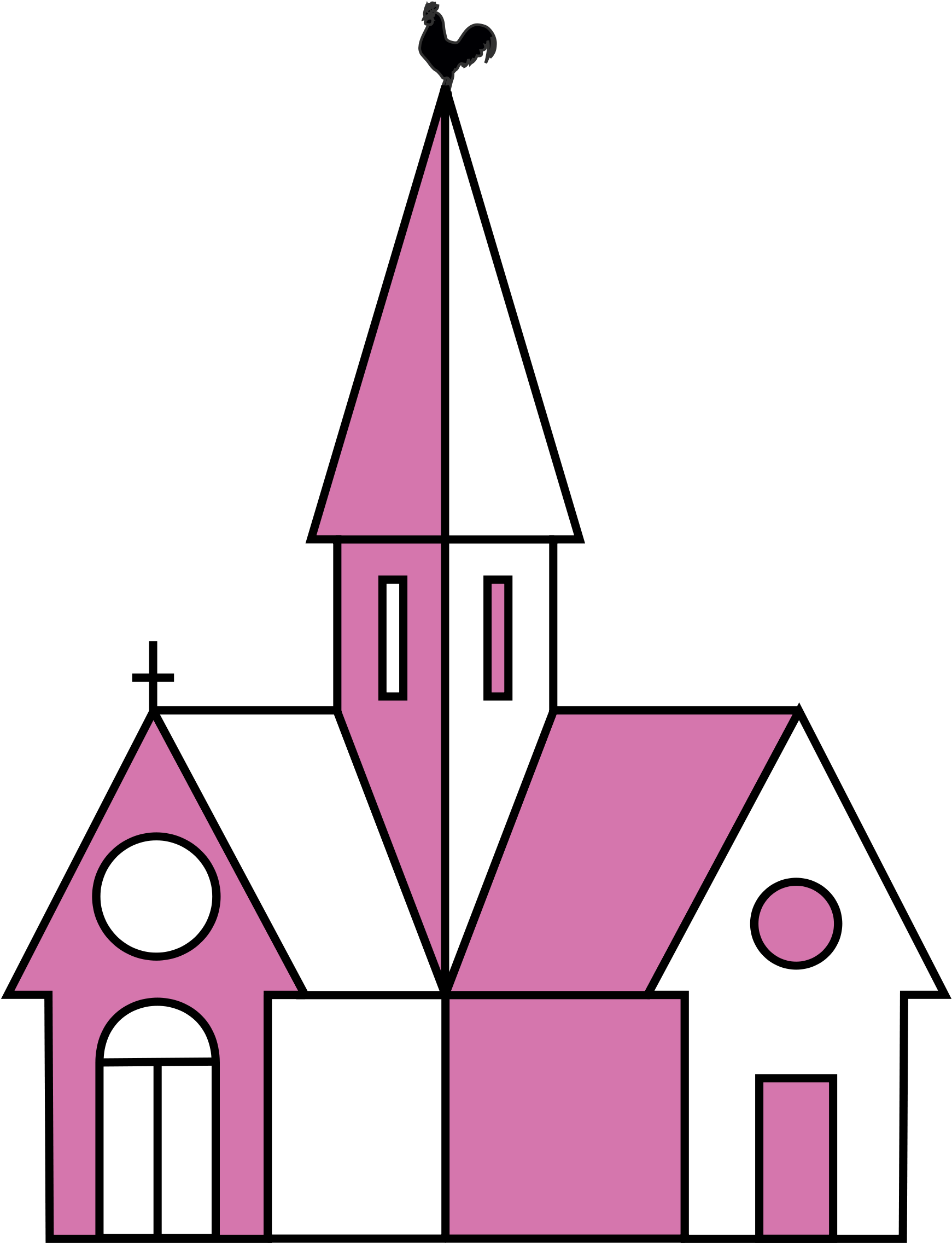 Open - Pink Church Clip Art (2000x2750)