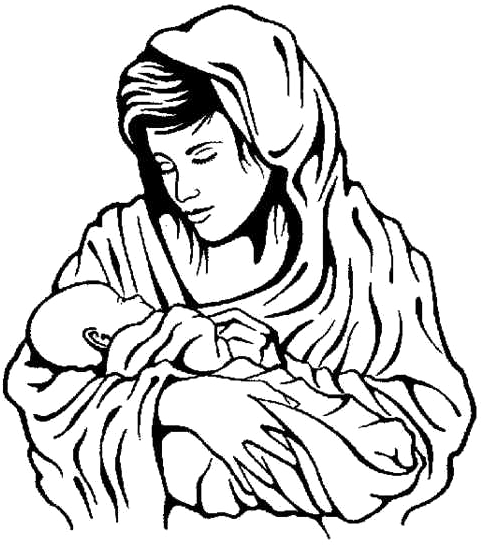 Mary And Baby Jesus Coloring Pages - Mary And Baby Jesus Coloring Pages (480x560)