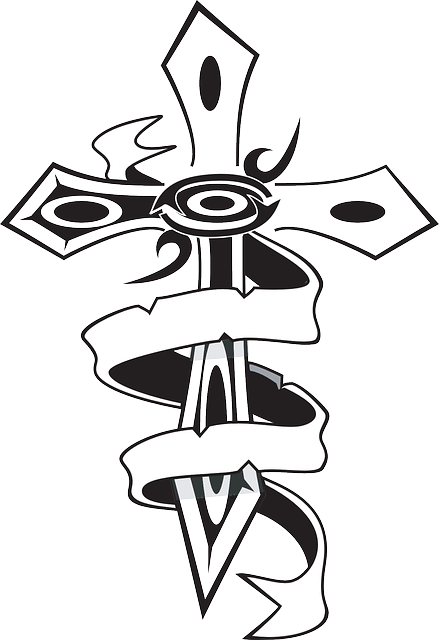 Cross, Ribbon, Christian, Religion, Shape - Christian Cross (439x640)