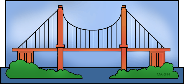Suspension Bridge - Suspension Bridge Clip Art (648x312)