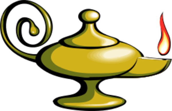 Lamps Clipart Gene - Aladdin Lamp (600x388)