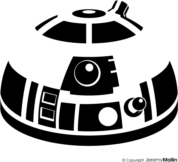 Artoo Logo By On @deviantart - Black And White R2 D2 (600x600)