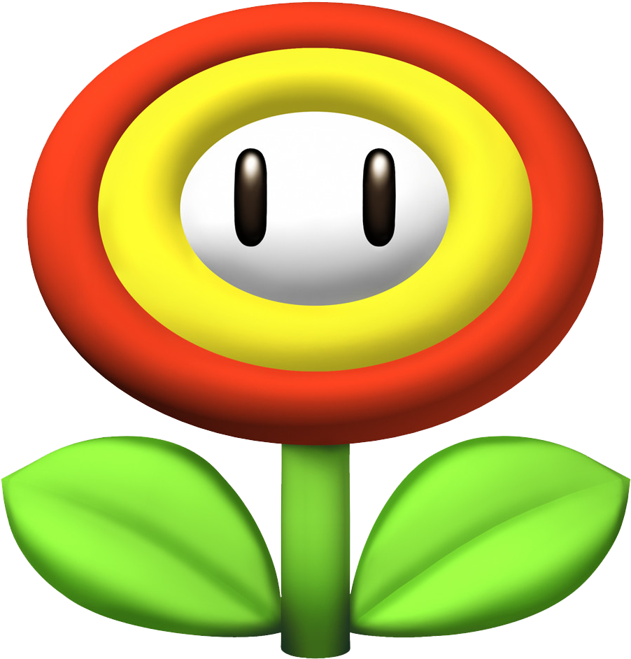 Super Mario Bros Clip Art - Super Mario Fire Flower (1000x1000)
