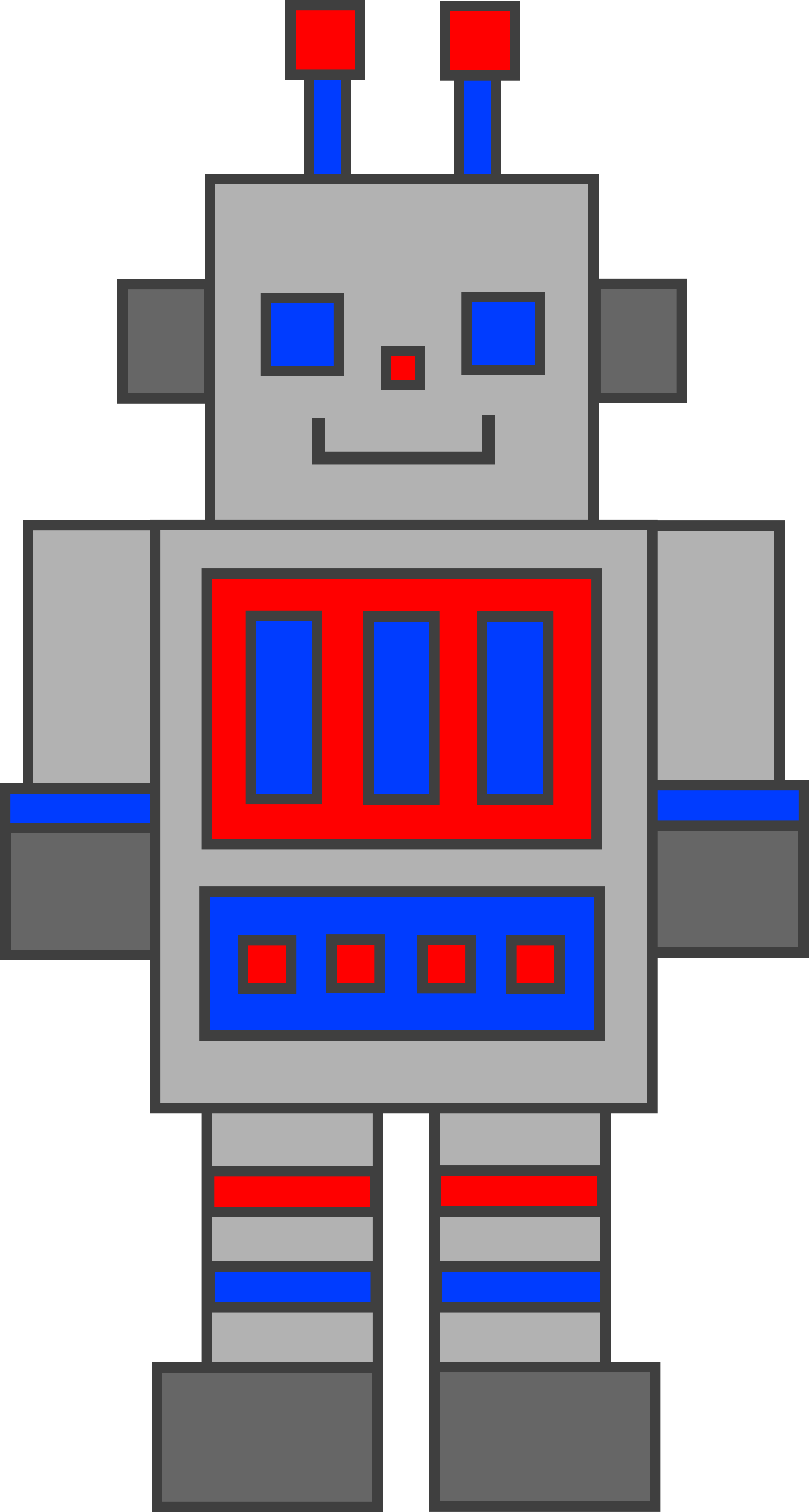 Simple Robot Clipart - Shape Robot Clipart (3878x7246)