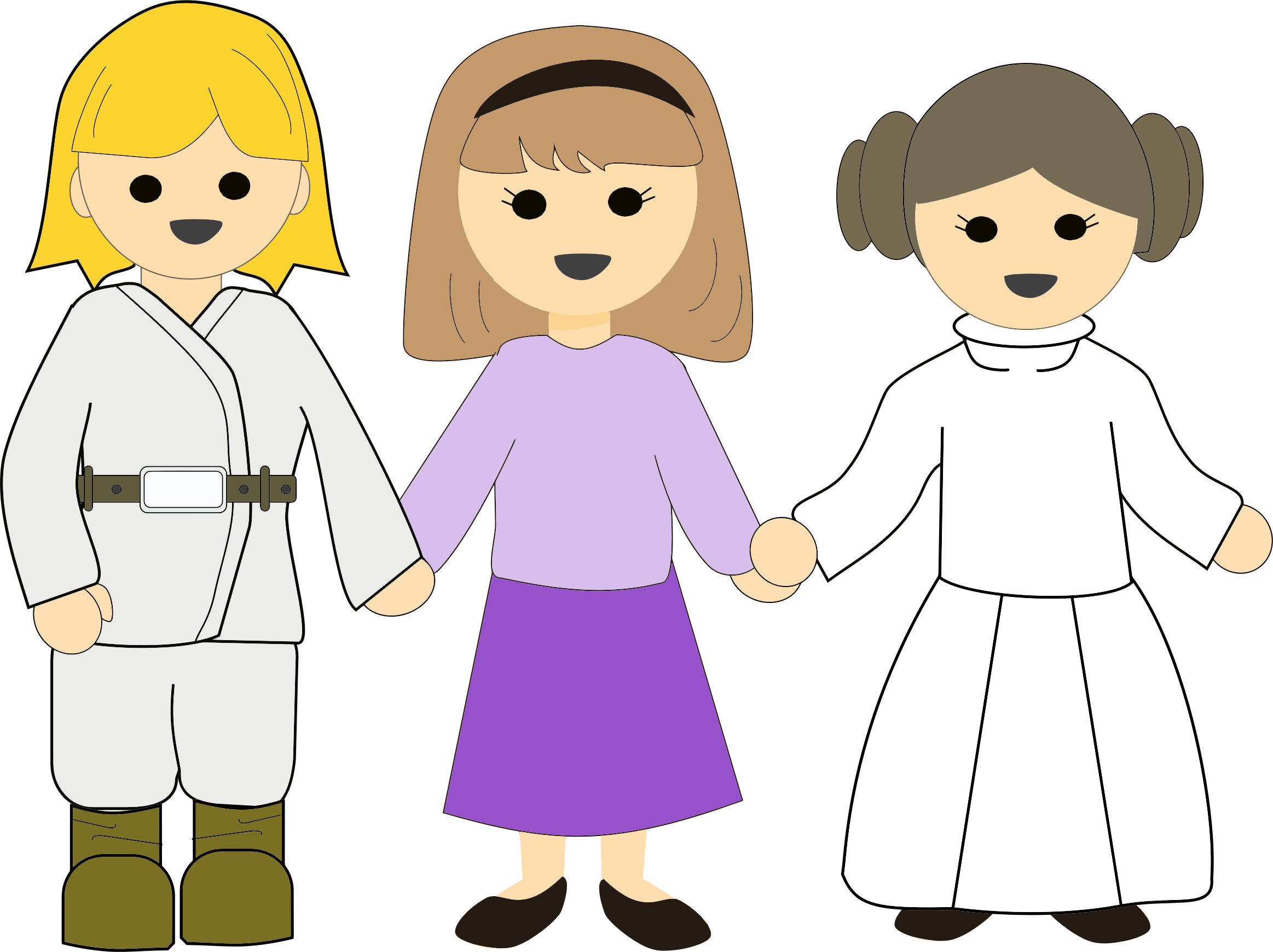 Star Wars Girls - Clip Art (2326x1740)