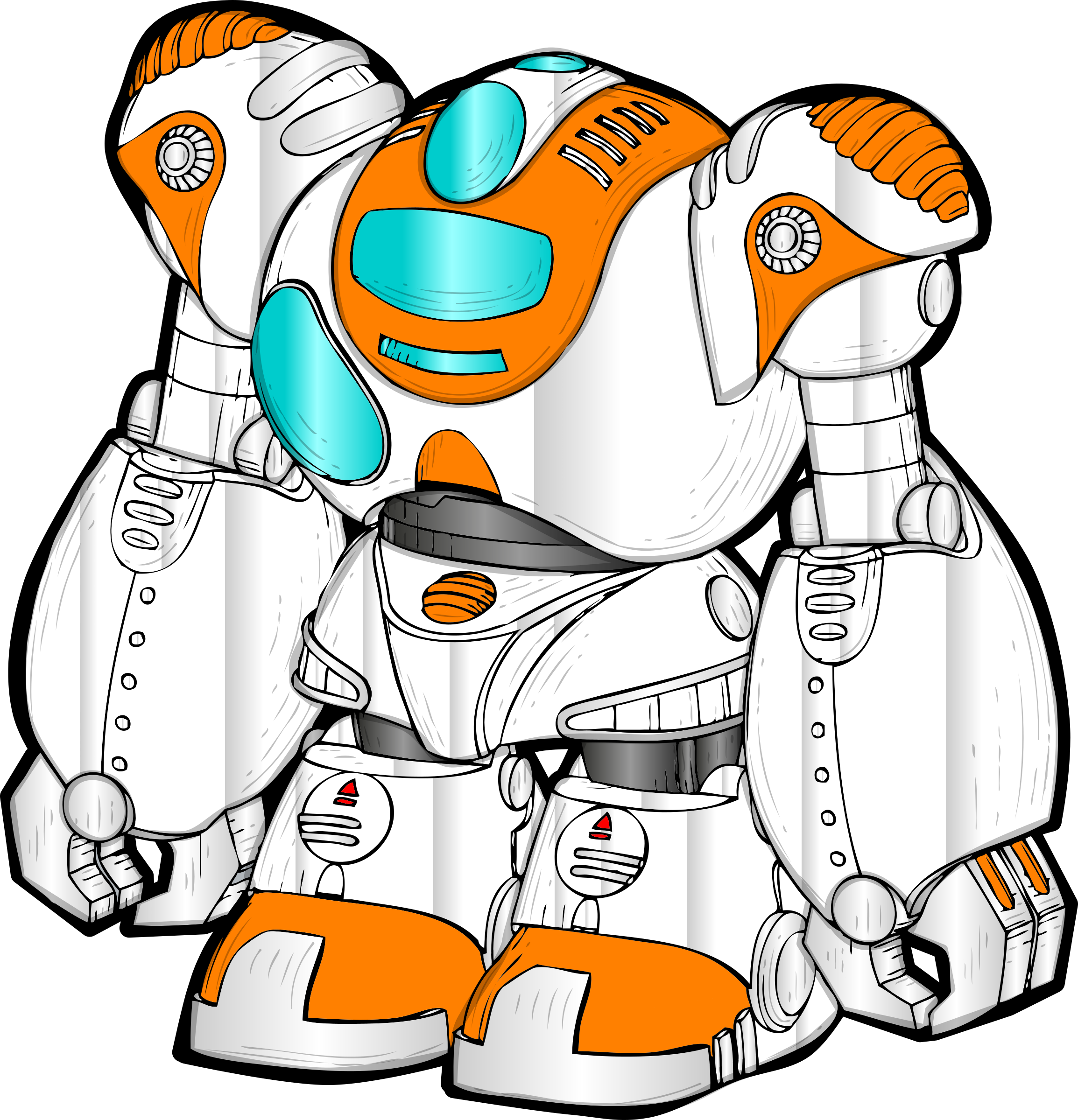 Big Robot Drawings Drawing Robot Simple - Robot Clip Art (2309x2400)