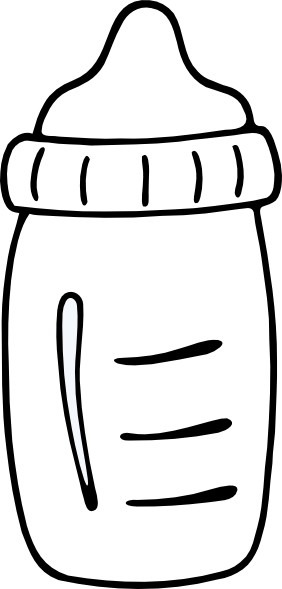 Milk Bottle Clip Art At Clker - Baby Bottle Clip Art (282x589)