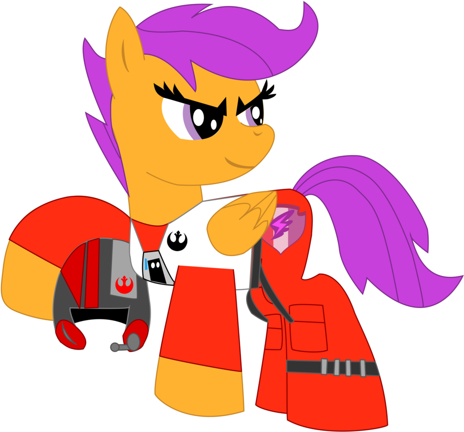 Scootaloo As Poe In Star Wars 7 By Ejlightning007arts - Star Wars: The Force Awakens (922x867)