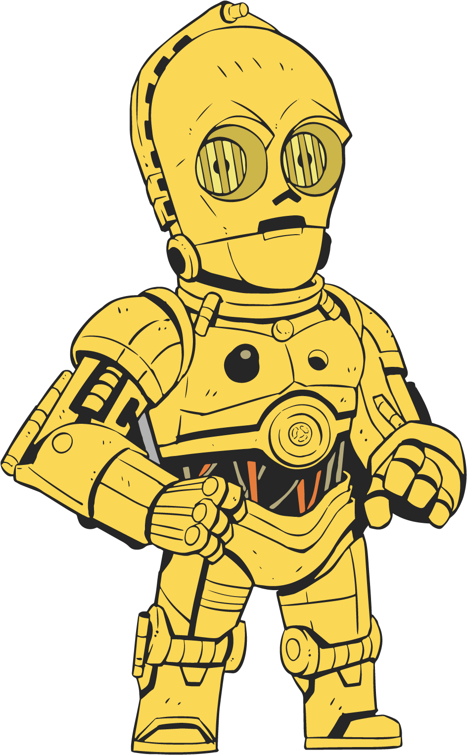 Star Wars Clipart C3po - Star Wars Cartoon C3po (1564x1564)