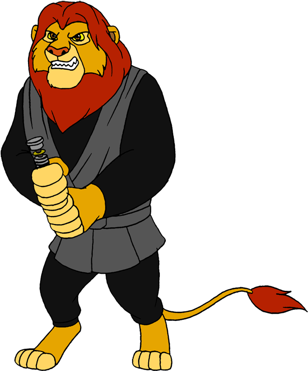 Simba As Luke Skywalker By Lionkingrulez - Illustration (637x772)