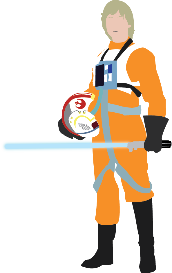 Luke Skywalker Vector By Deanwillphoenix - Cartoon (593x943)