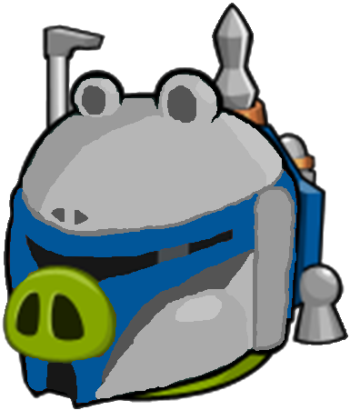 Jango Fett Pig - Angry Birds Boba Fett (385x451)