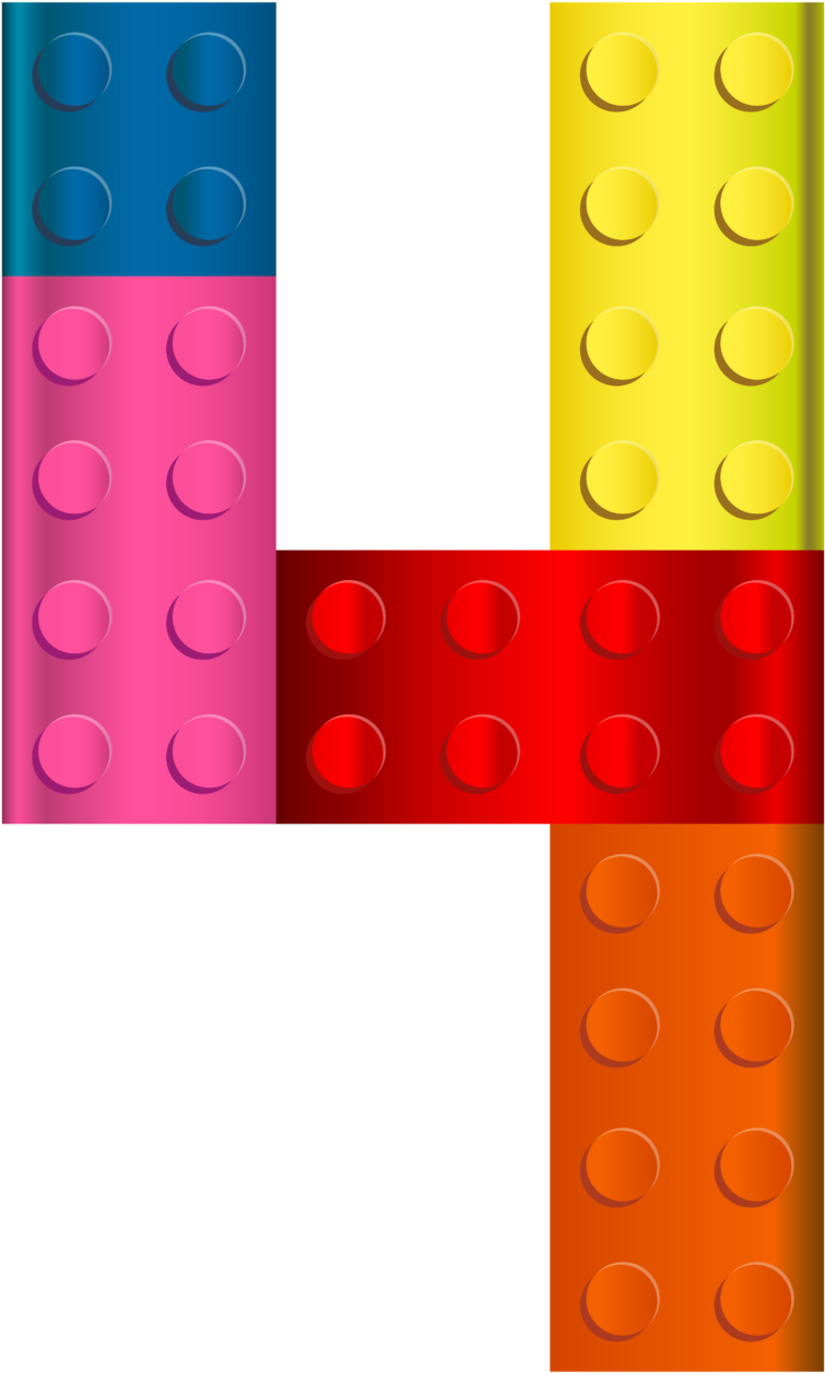 Lego Number 4 Clipart (4800x8000)