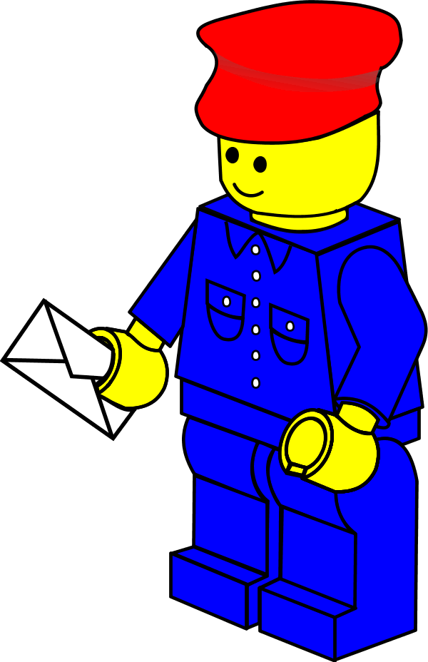 Lego Town Postman - Lego Clip Art (600x928)