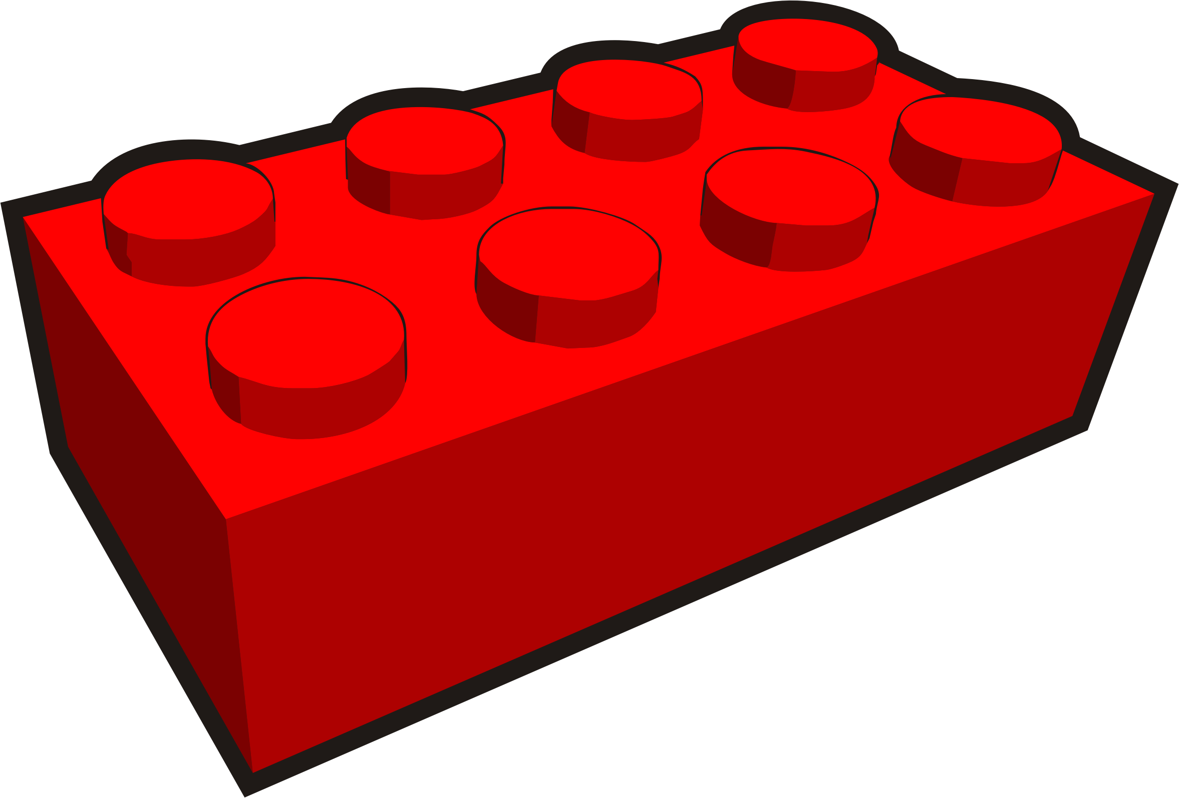 Clip Is A Brick Clipart Icon Png - Red 1x3 Lego Brick (2354x1594)